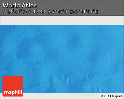 Physical 3D Map of the Area around 6° 7' 16" S, 7° 43' 29" E