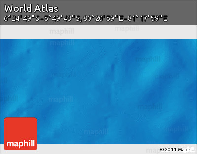 Physical 3D Map of the Area around 6° 7' 16" S, 80° 49' 29" E