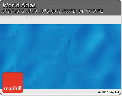 Physical 3D Map of the Area around 6° 7' 16" S, 80° 49' 29" E