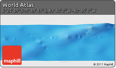 Shaded Relief Panoramic Map of the Area around 6° 7' 16" S, 83° 13' 29" W