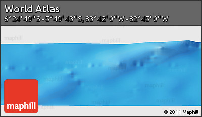 Shaded Relief Panoramic Map of the Area around 6° 7' 16" S, 83° 13' 29" W