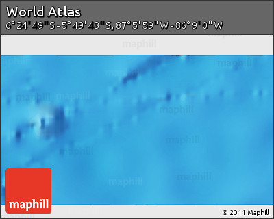 Physical 3D Map of the Area around 6° 7' 16" S, 86° 37' 30" W