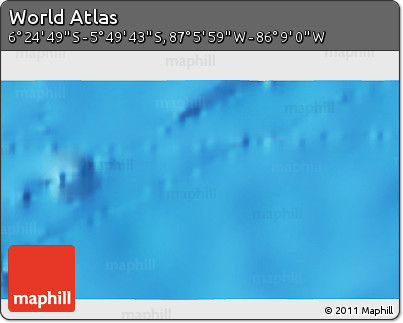Physical 3D Map of the Area around 6° 7' 16" S, 86° 37' 30" W