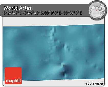 Satellite 3D Map of the Area around 6° 7' 16" S, 88° 28' 29" E