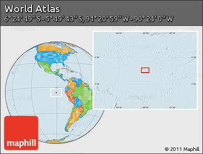 Political Location Map of the Area around 6° 7' 16" S, 90° 52' 30" W