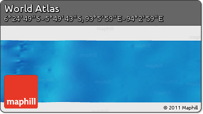 Physical Panoramic Map of the Area around 6° 7' 16" S, 93° 34' 29" E