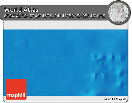 Physical 3D Map of the Area around 6° 7' 16" S, 95° 16' 30" E