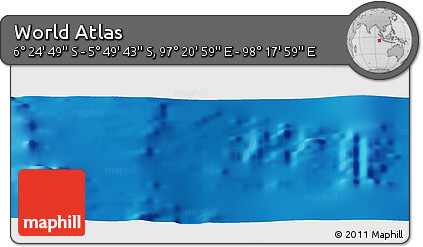Physical Panoramic Map of the Area around 6° 7' 16" S, 97° 49' 29" E