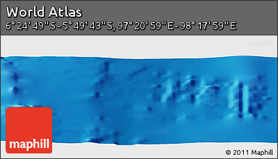 Physical Panoramic Map of the Area around 6° 7' 16" S, 97° 49' 29" E