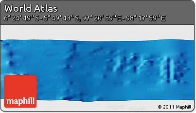 Physical Panoramic Map of the Area around 6° 7' 16" S, 97° 49' 29" E