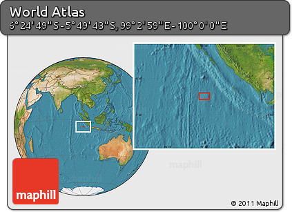 Satellite Location Map of the Area around 6° 7' 16" S, 99° 31' 30" E