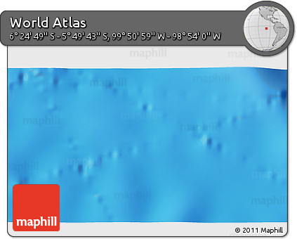 Physical 3D Map of the Area around 6° 7' 16" S, 99° 22' 30" W