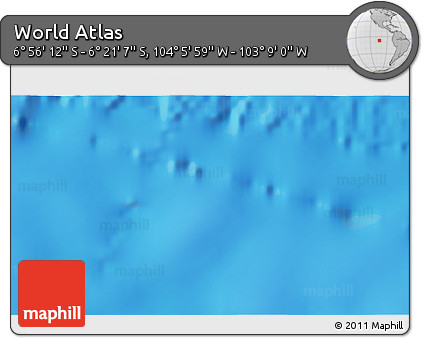 Physical 3D Map of the Area around 6° 38' 39" S, 103° 37' 30" W