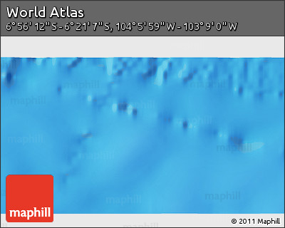 Physical 3D Map of the Area around 6° 38' 39" S, 103° 37' 30" W
