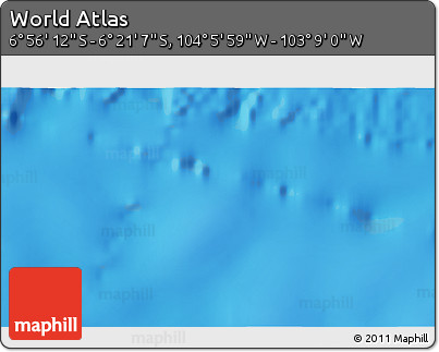 Physical 3D Map of the Area around 6° 38' 39" S, 103° 37' 30" W