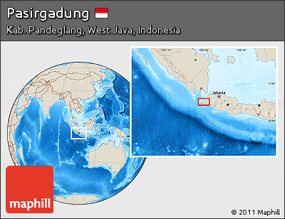 Shaded Relief Location Map of Pasirgadung