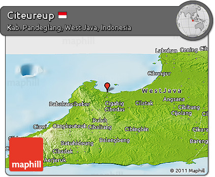 Physical Panoramic Map of Citeureup
