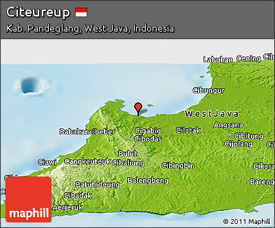 Physical Panoramic Map of Citeureup