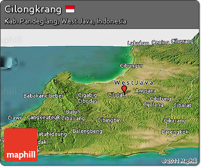Satellite Panoramic Map of Cilongkrang