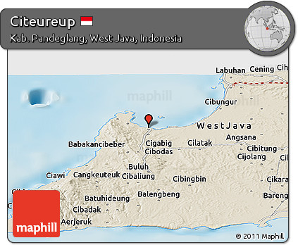 Shaded Relief Panoramic Map of Citeureup