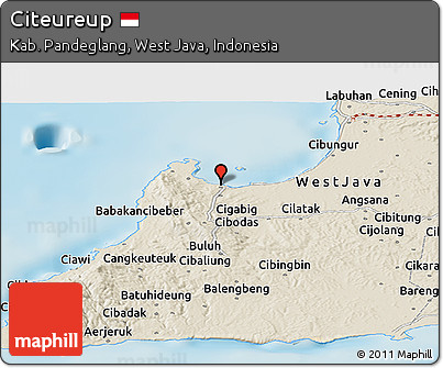 Shaded Relief Panoramic Map of Citeureup