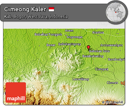 Physical 3D Map of Cimeong Kaler