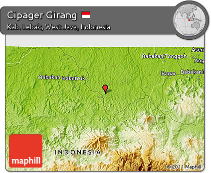 Physical 3D Map of Cipager Girang