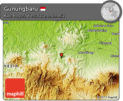 Physical 3D Map of Gunungbaru