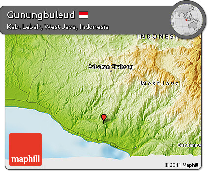 Physical 3D Map of Gunungbuleud