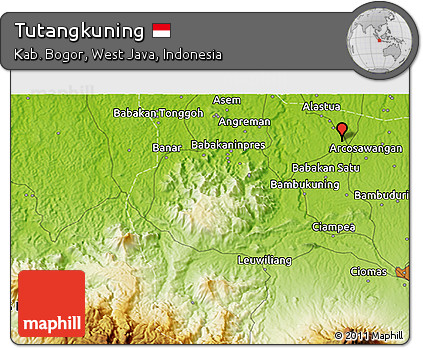 Physical 3D Map of Tutangkuning