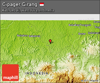 Physical 3D Map of Cipager Girang