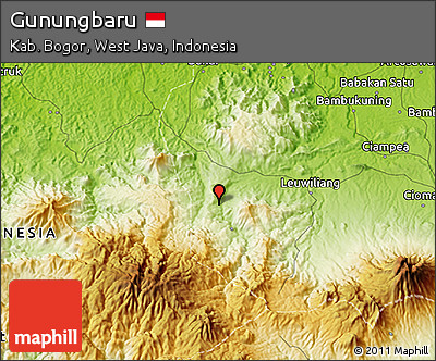 Physical 3D Map of Gunungbaru