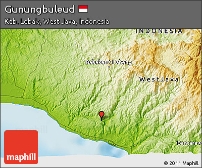 Physical 3D Map of Gunungbuleud