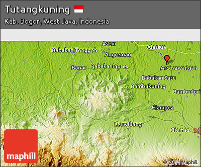 Physical 3D Map of Tutangkuning