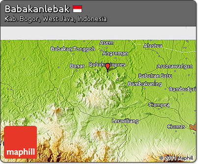 Physical 3D Map of Babakanlebak