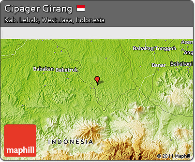 Physical 3D Map of Cipager Girang