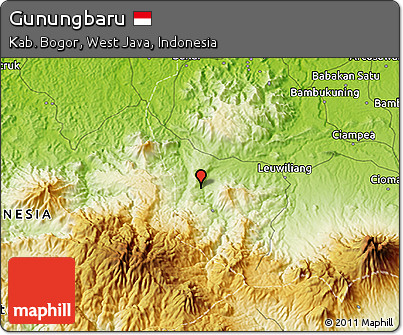 Physical 3D Map of Gunungbaru