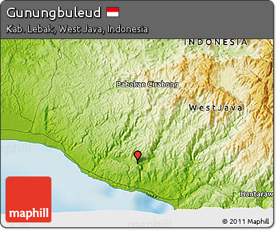 Physical 3D Map of Gunungbuleud