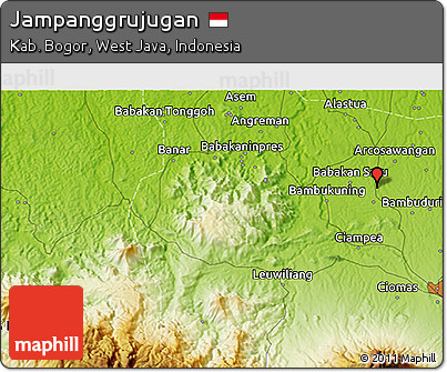 Physical 3D Map of Jampanggrujugan