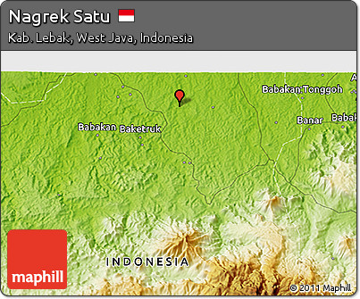Physical 3D Map of Nagrek Satu