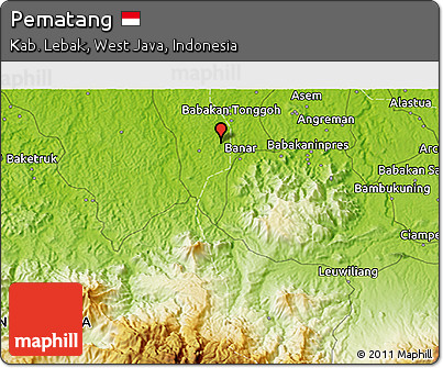 Physical 3D Map of Pematang
