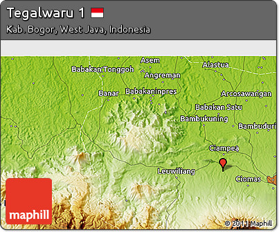 Physical 3D Map of Tegalwaru 1