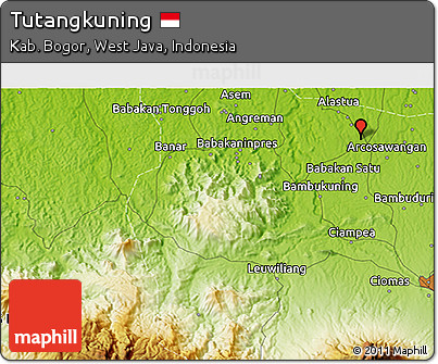 Physical 3D Map of Tutangkuning