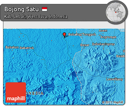 Political 3D Map of Bojong Satu