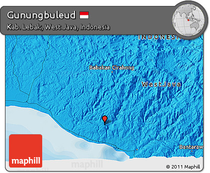 Political 3D Map of Gunungbuleud