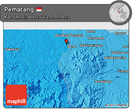 Political 3D Map of Pematang