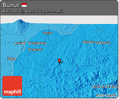 Political 3D Map of Bunut