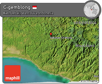 Satellite 3D Map of Cigemblong
