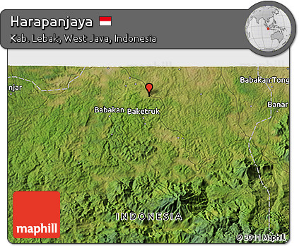 Satellite 3D Map of Harapanjaya
