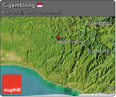 Satellite 3D Map of Cigemblong